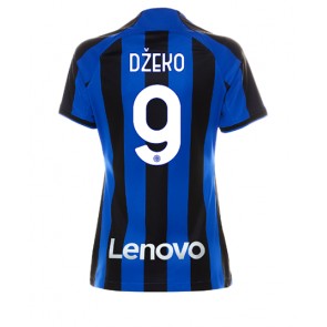 Inter Milan Edin Dzeko #9 kläder Kvinnor 2022-23 Hemmatröja Kortärmad